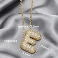 Collar con colgante letra E dorada con circonitas micro-pave estilo hip hop - Letra E (Colgante Suelto)