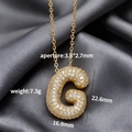 Collar con colgante de letra G chapado en oro con micro-pavé de circonitas brillantes - Letra G (Colgante Suelto)