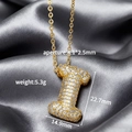 Colgante de letra I en chapado de oro con circonitas micro-pavé, altura 22,7 mm - Letra I (Colgante Suelto)