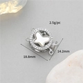 Connecteur bijou argenté avec papillon en nacre et cercle de zircons, taille 18.8mm - Connecteur De Collier/bracelet En Palladium K011045 À Quatre Brins Avec Fermoir En Forme De Coquillage Rond / Le Plaquage De Haute Qualité Conserve Sa Couleur Longtemps Et Empêche La Décoloration.
