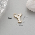 Golden metal alphabet Y charm with white enamel inlay for DIY jewelry making - Y (14K Gold H-12354)