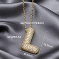 Collar con colgante de letra L dorada y circonitas incrustadas de estilo hip-hop - Letra L (Colgante Suelto)