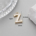 Golden letter Z pendant with white enamel finish, 16.6mm charm for DIY jewelry making - 14K Gold (Z-H-12355)