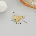 Detailed view of golden butterfly pendant with dimensions 12.7mm by 13.3mm and 1g weight - Gold Style 12