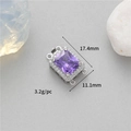 Connecteur trèfle rectangulaire en zircon violet pour création de bijoux DIY - Fermoir En Zircone Palladium K011047-3a Connecteur Pour Collier Et Bracelet / Le Plaquage De Haute Qualité Conserve Sa Couleur Longtemps Et Empêche La Décoloration.