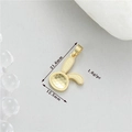 Polished 14K gold plated rabbit pendant with matte ears and dimensions 21.6mm by 12.5mm - 14K Gold Rabbit Shape (h-12755)