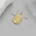 Détail du pendentif Saint Benoît plaqué or 14K avec dimensions 21,6mm x 12mm - Médaille de St Benoît Ovale (h-12705)
