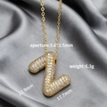 Collar con colgante letra Z bañado en oro con circonitas y estilo hip-hop de globo - Letra Z (Colgante Suelto)