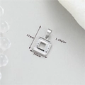 Silver square hollow pendant 17x10mm size specification and 1.43g weight details - Palladium Square Hollow Shape (h-12759)