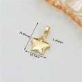 Colgante estrella chapado en oro 14K pulido con borde de cuentas, 18,85mm para joyas - Forma de Estrella de Cinco Puntas Oro 14K (h-12763)