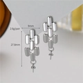 Accessori per orecchini geometrici in argento 27,8mm x 9mm per gioielli fai da te - Palladio Maglia di Catena Ovale Geometrica (H-12144)