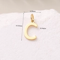 Polished 14K gold filled letter C pendant with size dimensions 12.25mm by 6.36mm - 14K Gold Letter C (H-11360)