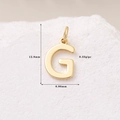 Polierter 14K vergoldeter Buchstabe G Anhänger für Halsketten und Armbänder - 14K Gold Buchstabe G (H-11364)