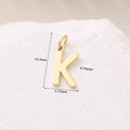 Polierter 14K Gold gefüllter Buchstabe K Anhänger, Größe 12,8 mm x 5,72 mm - 14K Gold Buchstabe K (H-11368)