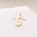 Poliertes 14K vergoldetes Buchstabe S Anhänger für DIY Halsketten, 12,8mm Höhe - 14K Gold Buchstabe S (H-11376)