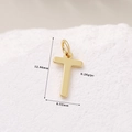 Polierter 14K Goldbuchstabe T Anhänger für DIY Halsketten und Armbänder, 12,86 mm - 14K Gold Buchstabe T (H-11377)