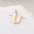 Poliertes 14K goldgefülltes Buchstabe U Anhänger für DIY Halsketten mit 12,7mm Höhe - 14K Gold Buchstabe U (H-11378)