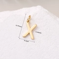 Polierter 14K vergoldeter Buchstabe X Anhänger mit Maßen 12,95x6,4mm und 0,28g Gewicht - 14K Gold Buchstabe X (H-11381)