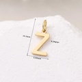 Polierter 14K Gold-Anhänger Buchstabe Z für DIY-Halsketten, Maße 13,4 mm x 5,82 mm - 14K Gold Buchstabe Z (H-11383)