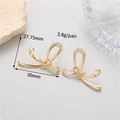 Dettaglio orecchini a fiocco dorato con zirconi, misura 27,75mm x 30mm - Oro 14K (CBK154)