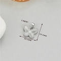 Silver bow pendant with cubic zirconia and beaded edge, 13.1mm x 14.1mm size - Palladium Gold Style