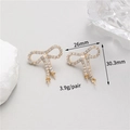 Bowknot zircon earrings studs with gold plating and hanging pin for DIY jewelry - 14K Gold Plated Bowknot Accessory Style (CTWX190)