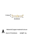 Macro detail of gold-plated bar pendant letter A with zircon pavé and side loops - Letter A Style (H-13636/A)