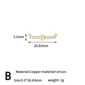 Letter B zircon pendant connector in gold finish copper for jewelry making - Letter B Style (H-13637/B)