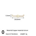 Golden letter O connector pendant with sparkling zircon stones for jewelry making - Letter O Style (H-13650/O)