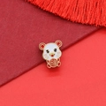 Macro detail of cartoon rat charm bead with Fú character for DIY red cord bracelet - Rat Style (D2114-Rat)