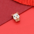 Detailed view of a golden cartoon tiger bead with red Fu character and enamel finish - Tiger Style (D2114-Tiger)