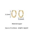 Detail showing 11.5mm gold-plated copper hoop earrings dimensions and weight specifications - 14K Gold