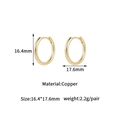 Detail showing 16.4x17.6mm dimensions and weight of gold plated hoop earrings - 14K Gold