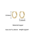 Technical dimensions of 14K gold plated copper hoops showing 10.8x11.85mm size and weight - 14K Gold