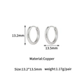 Detailed technical drawing of silver copper hoop earrings with 13.5mm diameter specs - Silver