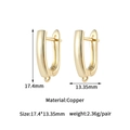Detailed size chart of 14k gold plated copper ear hooks with zircon inlays for jewelry DIY - U-Shaped Polished Style (gmd60012) / 14K Gold