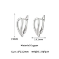Macro detail of 19mm pear-shaped silver copper earring clasps with precise dimensions - Water Drop Hollow Style (gmd63047) / Palladium