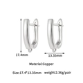 Detailed view of silver U-shaped hoop earring finding with small DIY hanging loop - U-Shaped Polished Style (gmd60012) / Palladium