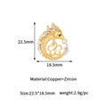 Detailed view of dragon pendant showing 22.5mm and 18.5mm technical dimensions - Gold Silver Two-tone Chinese Dragon (CTWX534)