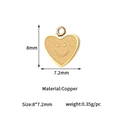 Detailed specification of small 14K gold plated heart smiley pendant in copper 8x7.2mm - Heart Smiley Face Style (GD1012) / 14K Gold