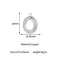 Macro shot showing dimensions of 19mm by 13.85mm for the oval silver copper pendant - Oval Base Style (GD1017) / Steel