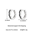 Diagramme technique détaillé de boucles d'oreilles ondulées en cuivre avec émail noir - Style Vague en Émail (e071344) / Palladium
