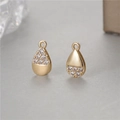 Exquisite 14K gold plated Evil Eye pear-shaped pendant with sparkling white cubic zirconia - Teardrop with Top Zirconia (H-10213)
