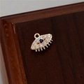 14K gold Evil Eye charm pendant with blue center stone and zircon crystals for DIY jewelry - Evil Eye Shape Style (H-9819)