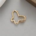 14K gold filled butterfly screw clasp with micro-set zircon for DIY jewelry making - Butterfly Screw Clasp (N-0837) / Gold
