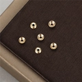 Details von sechs 14K goldgefüllten hohlen Zwischenperlen mit Hochglanzpolitur für DIY - Gold Spiegel Poliert Disc Stil (B-0152/3mm)