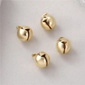 Vier glänzende 14K vergoldete Messingglocken für DIY-Schmuck und Weihnachtsdekoration - 8mm Stil / Gold