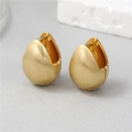Matte goldene Ohrringe mit gebürsteter Textur und minimalistischem Tropfendesign - 14K Gold (H-11160)