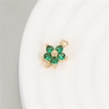 Exquisite gold-plated flower pendant with green crystal petals for DIY jewelry making - Green Flower Style (H-10928)