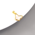 14K gold-plated butterfly pendant with mother of pearl inlay on white ceramic background - 14K Gold Shell Butterfly Style (H-11065)